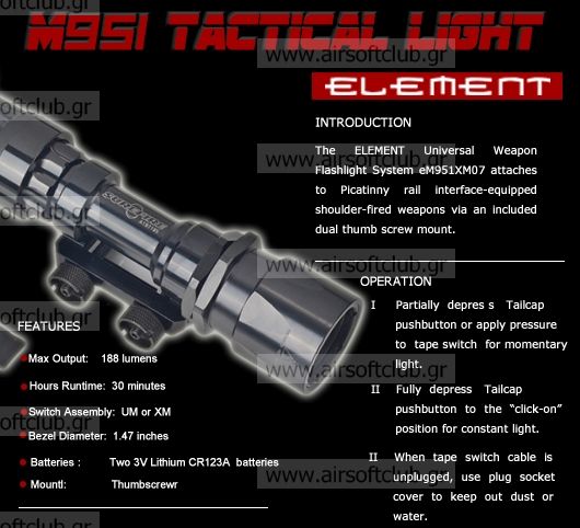 M951 Tactical Light LED Version Super Bright
